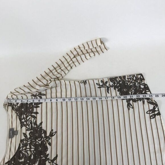 J. Jill Pima Floral Stripe Knit Top Women's Small Cotton Blend Stretch Casual - Picture 8 of 12